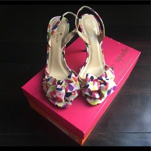 Kate Spade slung back floral heels